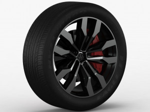 volkswagen touareg 2019 wheel 3D Model