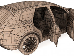volksvagen touareg 2019 red 3D Model