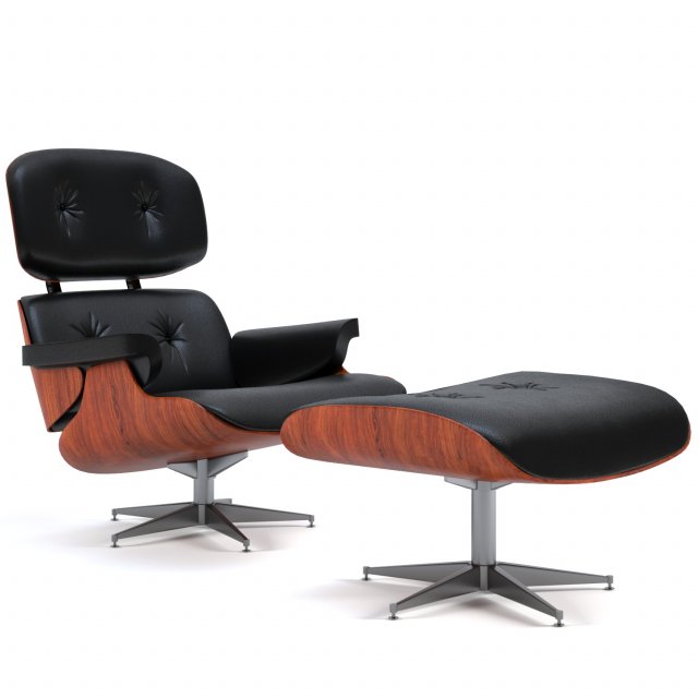 eames lounge chair low-poly Modelo 3D .c4d .max .obj .3ds .fbx .stl .blend 