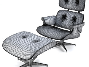 eames lounge chair low poly 3D Modell in Flur 3DExport