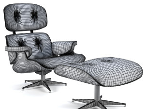 eames lounge chair low-poly Modelo 3D