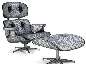eames lounge chair low-poly 3D Model