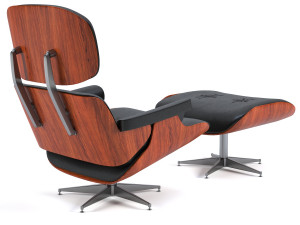 eames lounge chair low-poly Modelo 3D