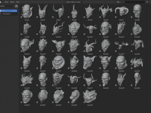 45 HEADS high poly sculpts 3D Model