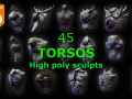 45 TORSOS high poly sculpts 3D मॉडल