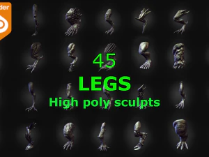 45 BACAK yüksek poli heykeller 3D Model