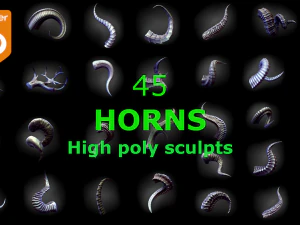 45 TANDA patung poli tinggi Model 3D