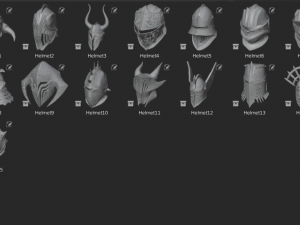 15 HELMETS Low poly and high poly Model 3D