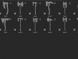 15 AXES Low poly and high poly 3D मॉडल