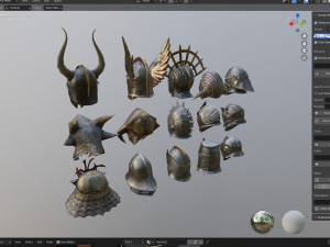 15 HELMETS Game Ready 3D Модель