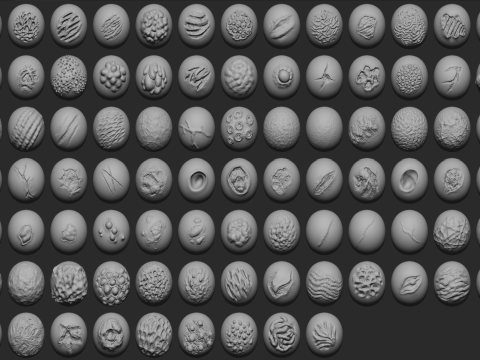 100 Mutant Zombie Skin and Wounds Brushes Modelo 3D