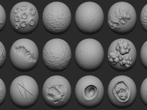 100 Mutant Zombie Skin and Wounds Brushes Modelo 3D