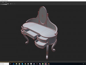 old dresser with mirror 3D 모델