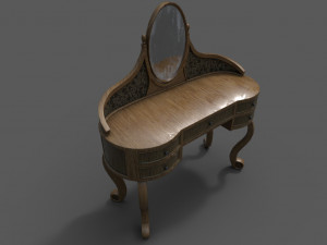 old dresser with mirror 3D 모델