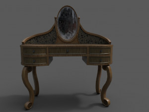 old dresser with mirror 3D 모델