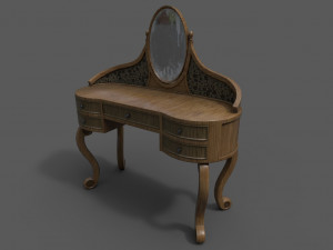 old dresser with mirror 3D 모델