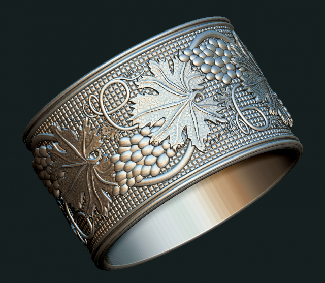 wedding ring with grapes 3Dモデル .c4d .max .obj .3ds .fbx .stl .blend