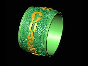 带葡萄的结婚戒指 3D 模型