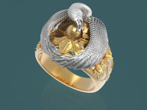 ring with swan and egg 3D 모델