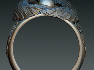 ring with swan and egg 3D Модель