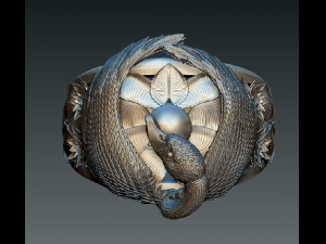 ring with swan and egg 3D Модель