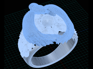 ring with swan and egg 3D Модель
