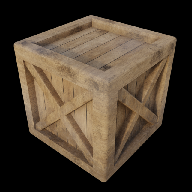 wooden crate 3D Модель .c4d .max .obj .3ds .fbx .stl .blend 