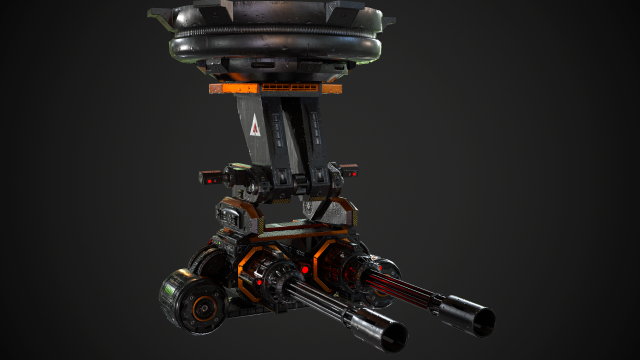 Turret - Low Poly - TexturedGame Ready 3D मॉडल .c4d .max .obj .3ds .fbx .stl .blend 