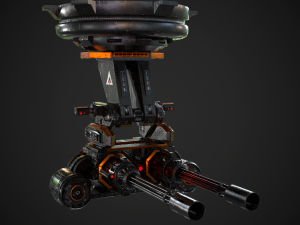 Turret - Low Poly - TexturedGame Ready 3D Model