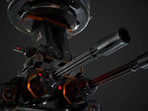 Turret - Low Poly - TexturedGame Ready 3D Model
