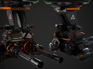 Turret - Low Poly - TexturedGame Ready 3D मॉडल
