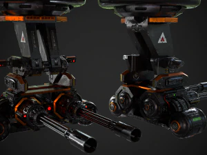 Turret - Low Poly - TexturedGame Ready 3D Model