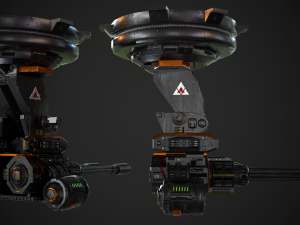 Turret - Low Poly - TexturedGame Ready 3D मॉडल