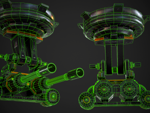 Turret - Low Poly - TexturedGame Ready 3D मॉडल