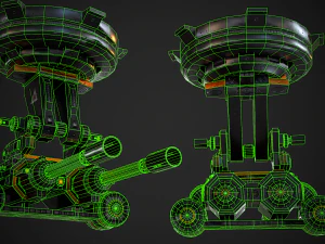 Turret - Low Poly - TexturedGame Ready 3D Model