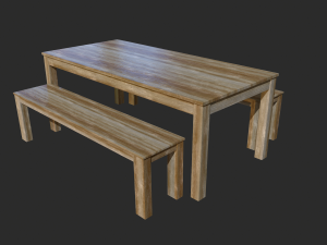 Wooden Table Low Poly - Game Ready 3D Model