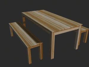 Wooden Table Low Poly - Game Ready 3D Model