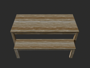 Wooden Table Low Poly - Game Ready 3D 모델