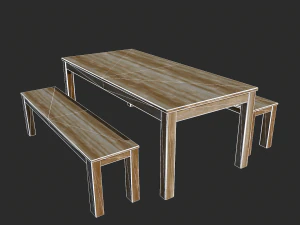 Wooden Table Low Poly - Game Ready 3D Model