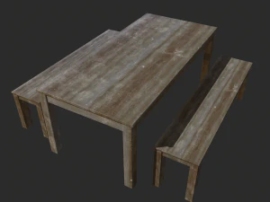 Wooden Table Low Poly - Game Ready 3D Model