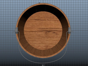 wooden bucket with handle 3D 模型