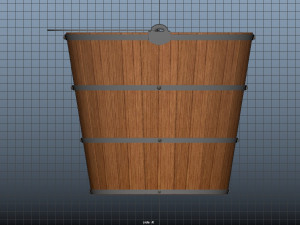 wooden bucket with handle 3D 模型