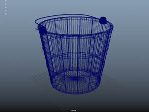 wooden bucket with handle 3D 模型
