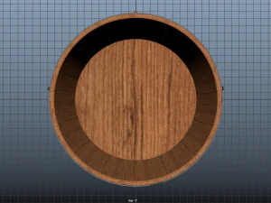 wooden bucket without handle 3D Model