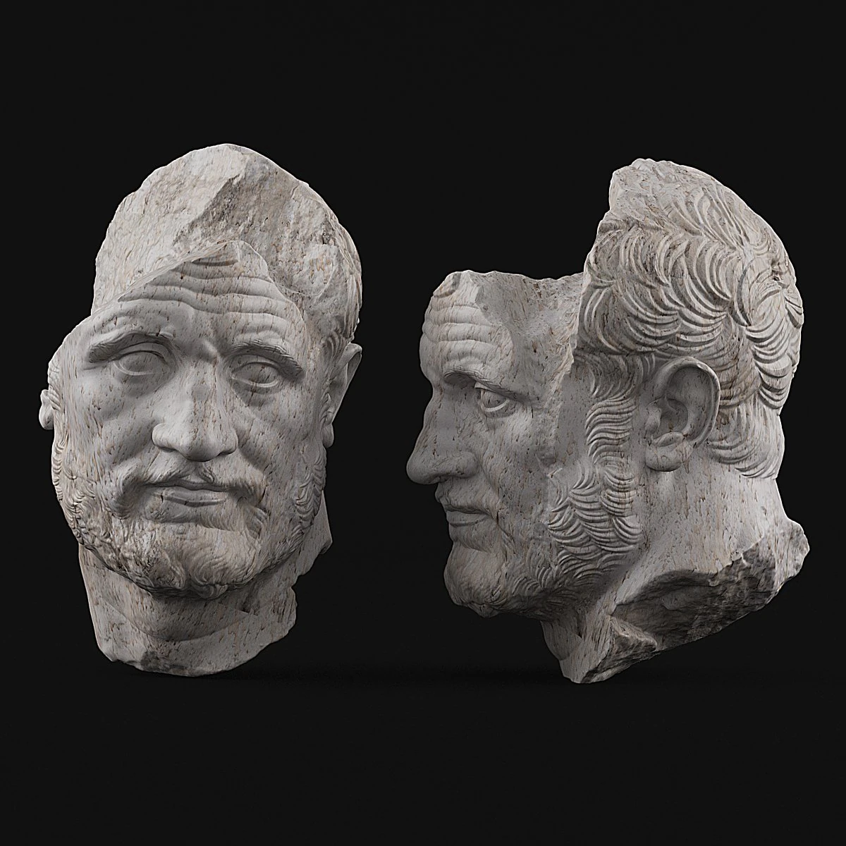 bearded man sculpture 3D Model .c4d .max .obj .3ds .fbx .stl .blend 