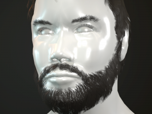hair and beard cards 3D 模型