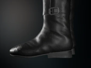 black leather boots 2 3D Model