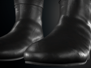 black leather boots 2 Modelo 3D