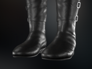 black leather boots 2 Modelo 3D