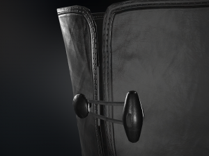 black leather boots 2 Modelo 3D